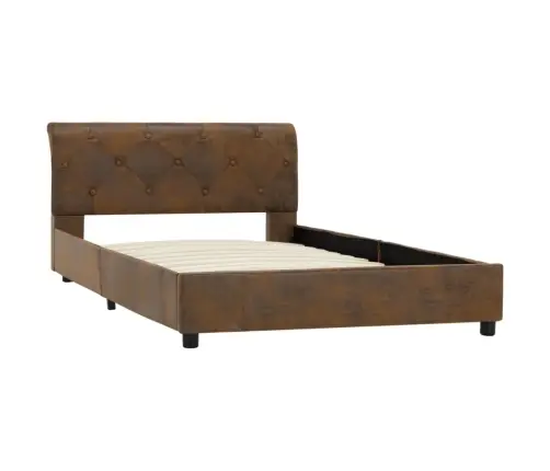 Voodiraam, Pruun, Kunstseemisnahast, 100 X 200 Cm