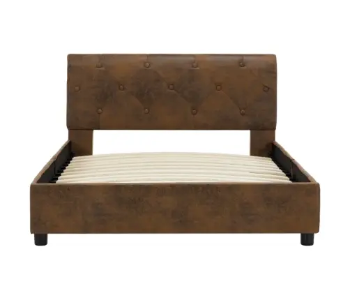 Voodiraam, Pruun, Kunstseemisnahast, 100 X 200 Cm