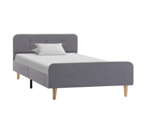 Gultas Rāmis, Gaiši Pelēks, 90X200 Cm, Audums Vidaxl