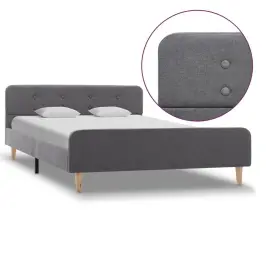 Lovos Rėmas, Šviesiai Pilkos Spalvos, 120X200 cm Audinys Lovos Rėmas, Šviesiai Pilkos Spalvos, 120X200 cm Audinys