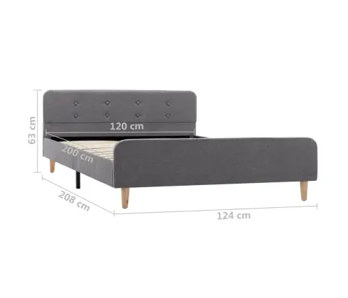 Lovos Rėmas, Šviesiai Pilkos Spalvos, 120X200 cm Audinys