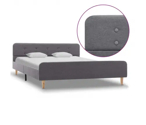 Gultas Rāmis, Gaiši Pelēks Audums, 140X200 Cm Vidaxl