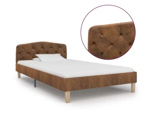 Voodiraam Ilma Madratsita Pruun Kunstseemisnahast 90 X 200 Cm