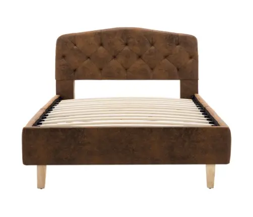 Voodiraam Ilma Madratsita Pruun Kunstseemisnahast 90 X 200 Cm