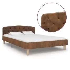 Voodiraam, Pruun, Kunstseemisnahast, 120 X 200 Cm