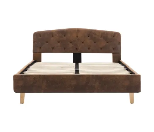 Voodiraam, Pruun, Kunstseemisnahast, 120 X 200 Cm