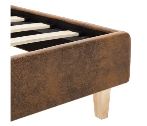 Voodiraam, Pruun, Kunstseemisnahast, 120 X 200 Cm