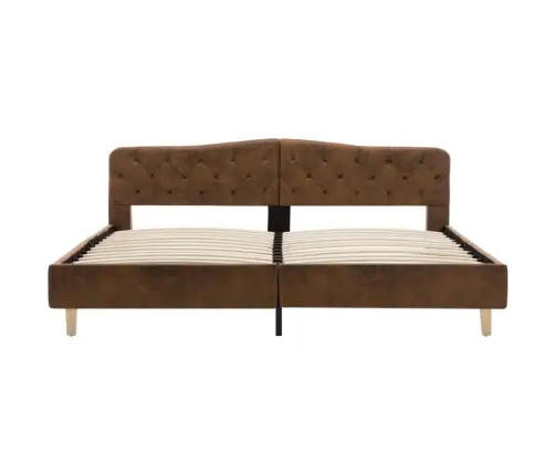 Lovos Rėmas, Rudas, 180X200cm Dirbtinė Versta Oda