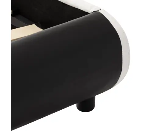 Voodiraam Lediga, Must, Kunstnahast, 100 X 200 Cm