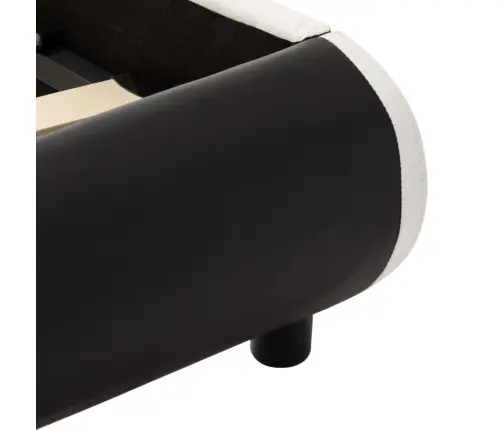 Voodiraam Lediga Must Kunstnahast 140 X 200 Cm