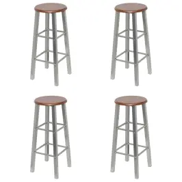 Bāra Krēsli, 4 Gab., Mdf, Pelēki Un Brūni Vidaxl