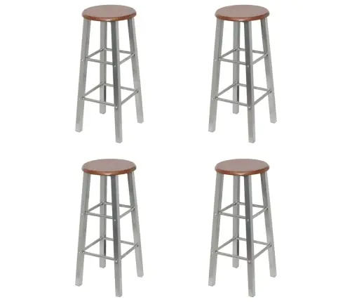 Bāra Krēsli, 4 Gab., Mdf, Pelēki Un Brūni Vidaxl