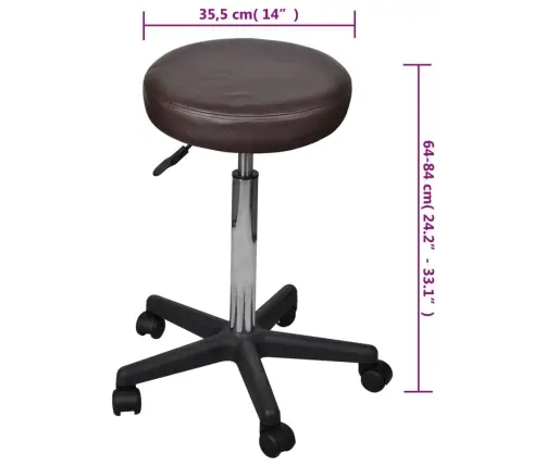 Biroja Krēsli, 2 Gab., Brūni, 35,5X84 Cm, Mākslīgā Āda Vidaxl