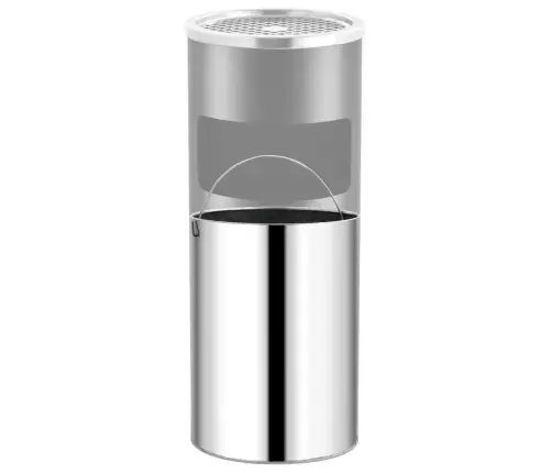 Atkritumu Tvertne Ar Pelnu Trauku, Melna, 30 L, Tērauds Vidaxl