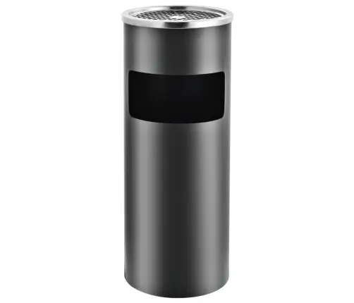 Atkritumu Tvertne Ar Pelnu Trauku, Pelēka, 30 L, Tērauds Vidaxl