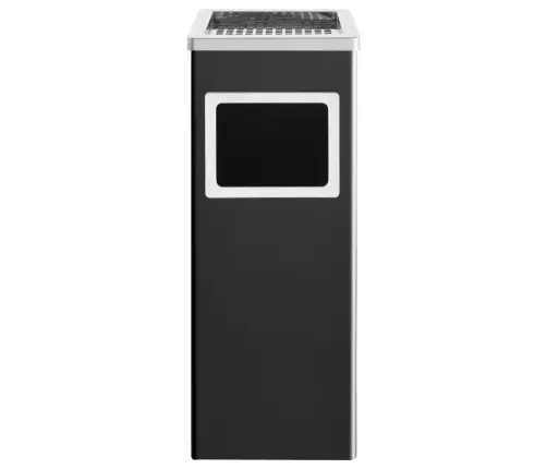 Atkritumu Tvertne Ar Pelnu Trauku, 36 L, Tērauds, Melna Vidaxl