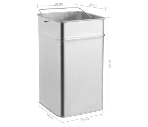 Atkritumu Tvertne Ar Pelnu Trauku, 36 L, Tērauds, Melna Vidaxl