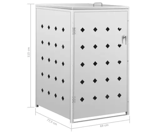 Nojume Atkritumu Konteineram, 240 L, Nerūsējošs Tērauds  Vidaxl