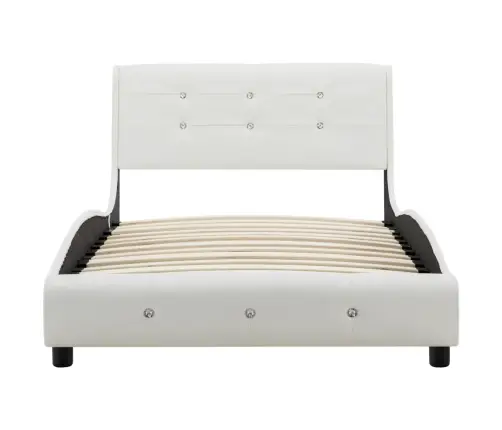 Lova Su Memory Čiužiniu, Baltos Sp., 90X200cm Dirbtinė Oda