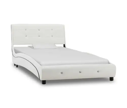 Lova Su Čiužiniu, Baltos Sp., 90X200cm Dirbtinė Oda