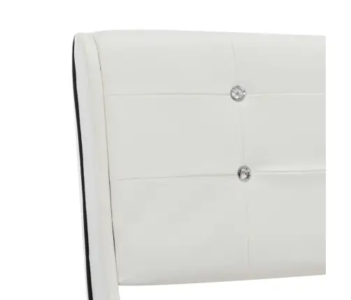 Gulta Ar Matraci, Balta, 140X200 Cm, Mākslīgā Āda Vidaxl