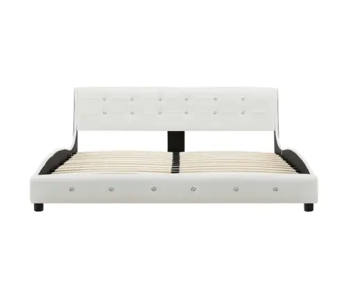 Voodi Madratsiga, Valge, Kunstnahk 160 X 200 Cm Voodi Madratsiga, Valge, Kunstnahk 160 X 200 Cm