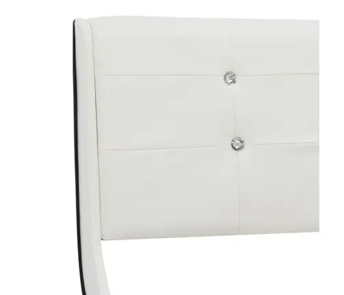 Voodi Madratsiga, Valge, Kunstnahk 160 X 200 Cm Voodi Madratsiga, Valge, Kunstnahk 160 X 200 Cm