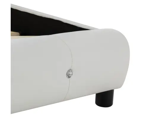 Voodi Madratsiga, Valge, Kunstnahk 160 X 200 Cm Voodi Madratsiga, Valge, Kunstnahk 160 X 200 Cm