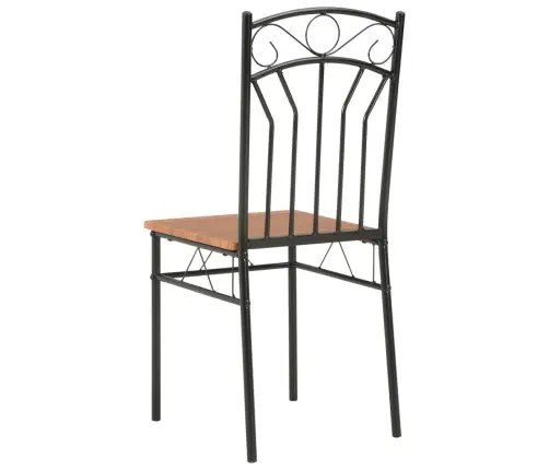 Valgomojo Kėdės, 6 Vnt., Rudos Spalvos, Mdf