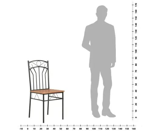 Valgomojo Kėdės, 6 Vnt., Rudos Spalvos, Mdf