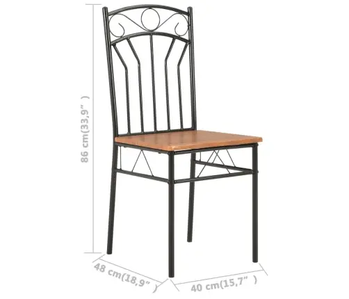 Valgomojo Kėdės, 6 Vnt., Rudos Spalvos, Mdf