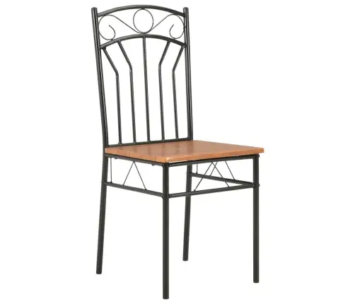 Valgomojo Baldų Komplektas, 7 D., Rudas, Mdf Ir Plienas