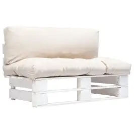 Sodo Sofa Iš Palečių Su Smėlio Pagalvėlėmis, Pušies Mediena