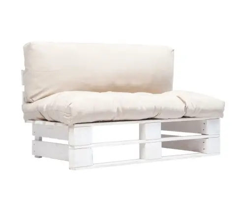 Sodo Sofa Iš Palečių Su Smėlio Pagalvėlėmis, Pušies Mediena