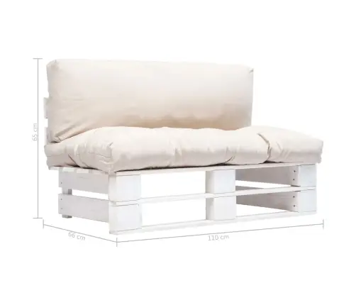Sodo Sofa Iš Palečių Su Smėlio Pagalvėlėmis, Pušies Mediena