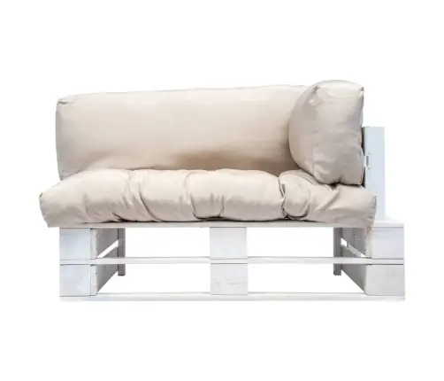 Dārza Palešu Dīvāns Ar Smilškrāsas Matračiem, Priedes Koks Vidaxl