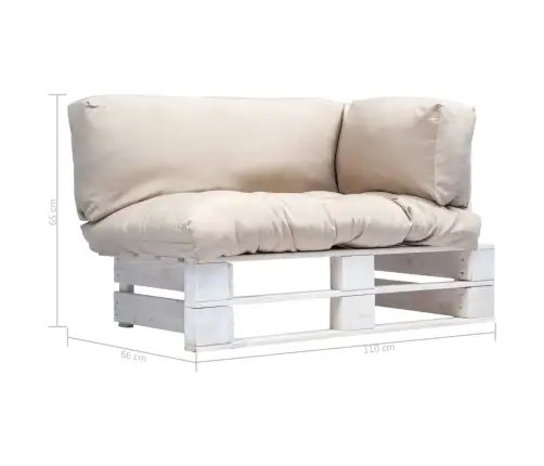 Dārza Palešu Dīvāns Ar Smilškrāsas Matračiem, Priedes Koks Vidaxl
