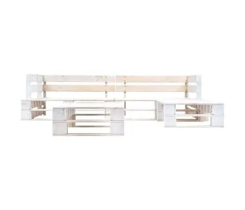 4-Osaline Kaubaalustest Aiamööbel, Puit, Valge