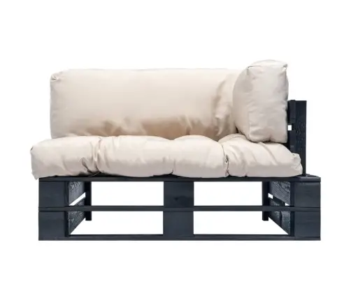 Dārza Palešu Dīvāns Ar Smilškrāsas Matračiem, Priedes Koks Vidaxl