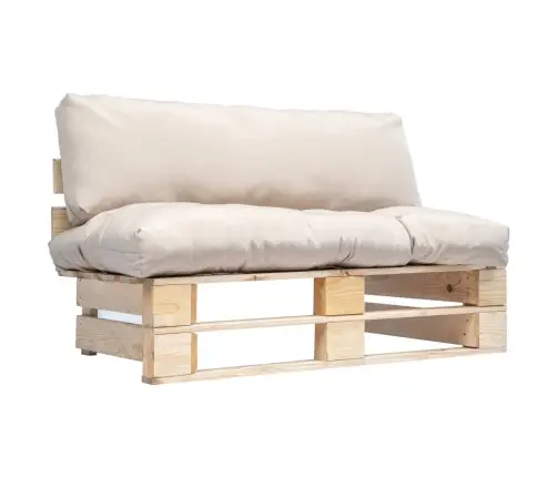 Dārza Palešu Dīvāns Ar Smilškrāsas Matračiem, Priedes Koks Vidaxl Dārza Palešu Dīvāns Ar Smilškrāsas Matračiem, Priedes Koks Vidaxl