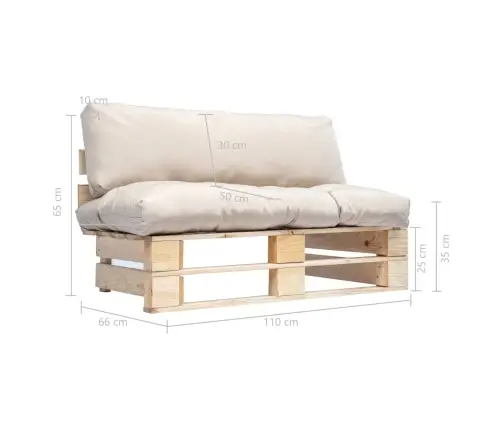 Dārza Palešu Dīvāns Ar Smilškrāsas Matračiem, Priedes Koks Vidaxl Dārza Palešu Dīvāns Ar Smilškrāsas Matračiem, Priedes Koks Vidaxl