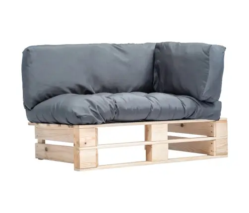 Dārza Palešu Dīvāns Ar Pelēkiem Matračiem, Priedes Koks Vidaxl Dārza Palešu Dīvāns Ar Pelēkiem Matračiem, Priedes Koks Vidaxl