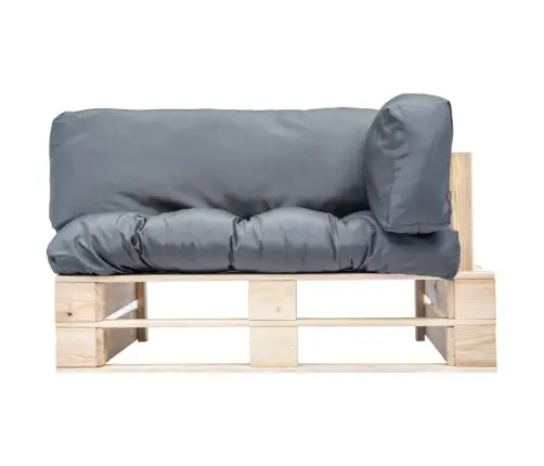 Dārza Palešu Dīvāns Ar Pelēkiem Matračiem, Priedes Koks Vidaxl Dārza Palešu Dīvāns Ar Pelēkiem Matračiem, Priedes Koks Vidaxl