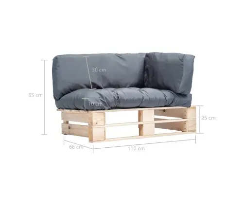 Dārza Palešu Dīvāns Ar Pelēkiem Matračiem, Priedes Koks Vidaxl Dārza Palešu Dīvāns Ar Pelēkiem Matračiem, Priedes Koks Vidaxl