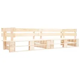 Dvivietė Sodo Sofa Iš Palečių, Natūralios Spalvos, Mediena