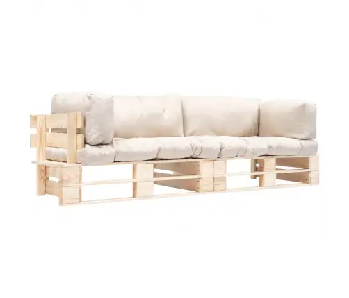 2-Daļīgs Palešu Dīvānu Komplekts Ar Smilškrāsas Matračiem Vidaxl