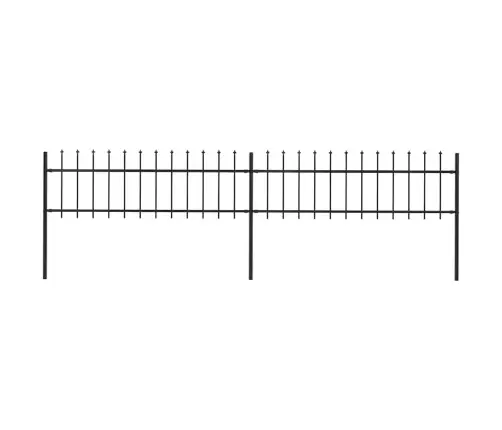 Dārza Žogs Ar Šķēpu Galiem, Tērauds, 359 Cm, Melns Vidaxl