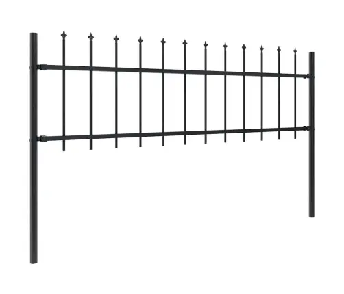 Dārza Žogs Ar Šķēpa Formas Galotni, Tērauds, 1248 Cm, Melns Vidaxl