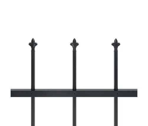 Dārza Žogs Ar Šķēpu Galiem, Tērauds, 1070X80 Cm, Melns Vidaxl