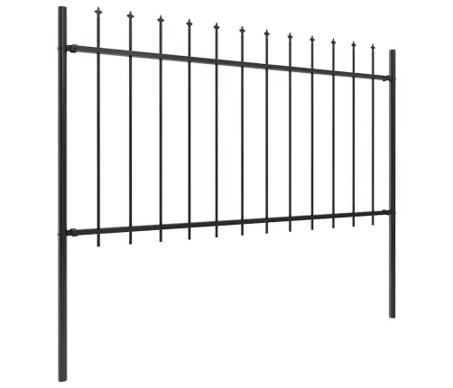 Dārza Žogs Ar Šķēpu Galiem, Tērauds, 892,5X100 Cm, Melns Vidaxl
